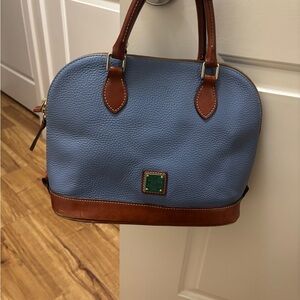 Dooney & Bourke Blue and Tan Satchel